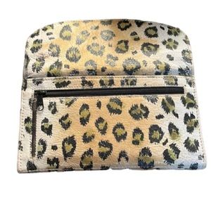 Animal Print leather wallet fits mobile phone card slots, ID window